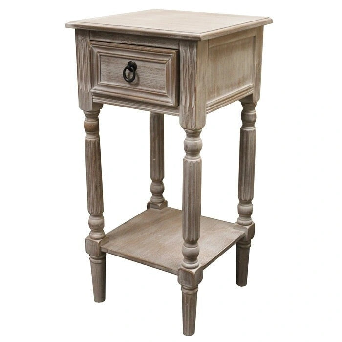 Table d'appoint rustique en bois massif style ferme moderne