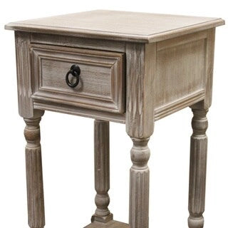 Table d'appoint rustique en bois massif style ferme moderne