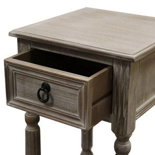 Table d'appoint rustique en bois massif style ferme moderne