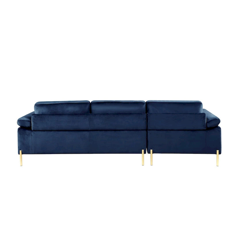 Canapé combiné d'angle 3 places en velours avec fonction relax
