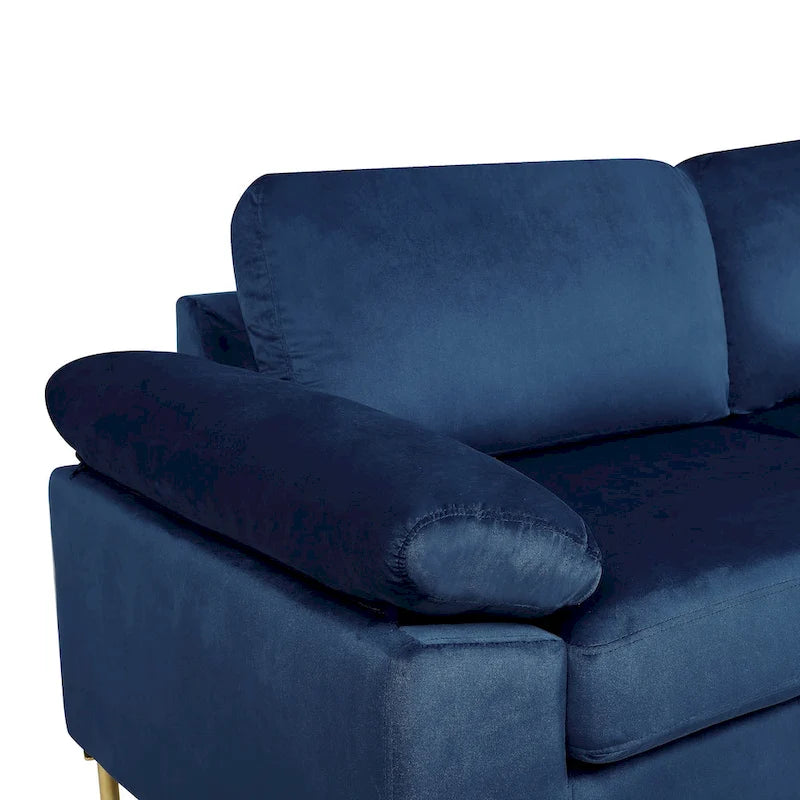 Canapé combiné d'angle 3 places en velours avec fonction relax