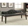 Furniture of America Kopt Modern Black Leatherette Tufted Accent Bench