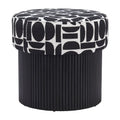 Pouf de rangement Boto noir et blanc