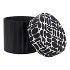 Pouf de rangement Boto noir et blanc