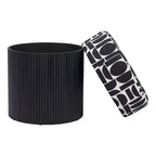 Pouf de rangement Boto noir et blanc
