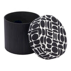 Pouf de rangement Boto noir et blanc