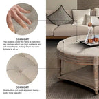 Table basse repose-pieds ronde large