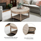 Table basse repose-pieds ronde large