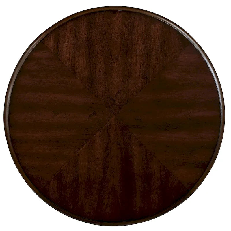 22 Retro Round End Table,Solid Wood Sofa Side Table with Shelf,Living Room Corner Table Easy Assemble