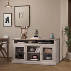 Meuble TV contemporain Roomfitters, console multimédia moderne, pour téléviseurs jusqu'à 65 pouces, espace de rangement ouvert et fermé