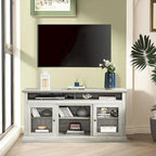 Meuble TV contemporain Roomfitters, console multimédia moderne, pour téléviseurs jusqu'à 65 pouces, espace de rangement ouvert et fermé