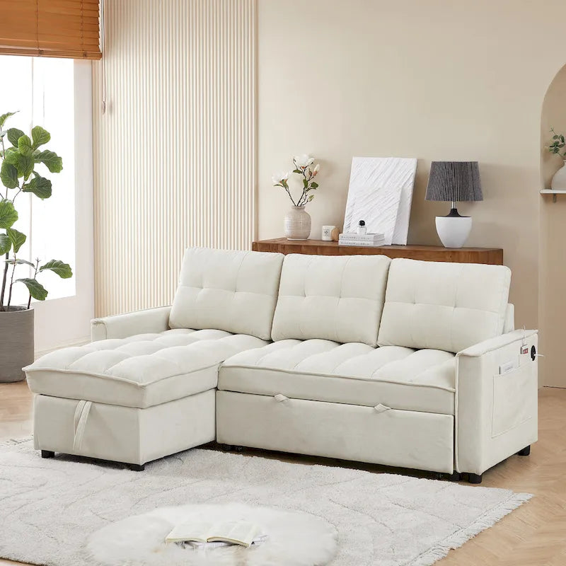 L-Shaped Sectional Sofa with Reclining Storage