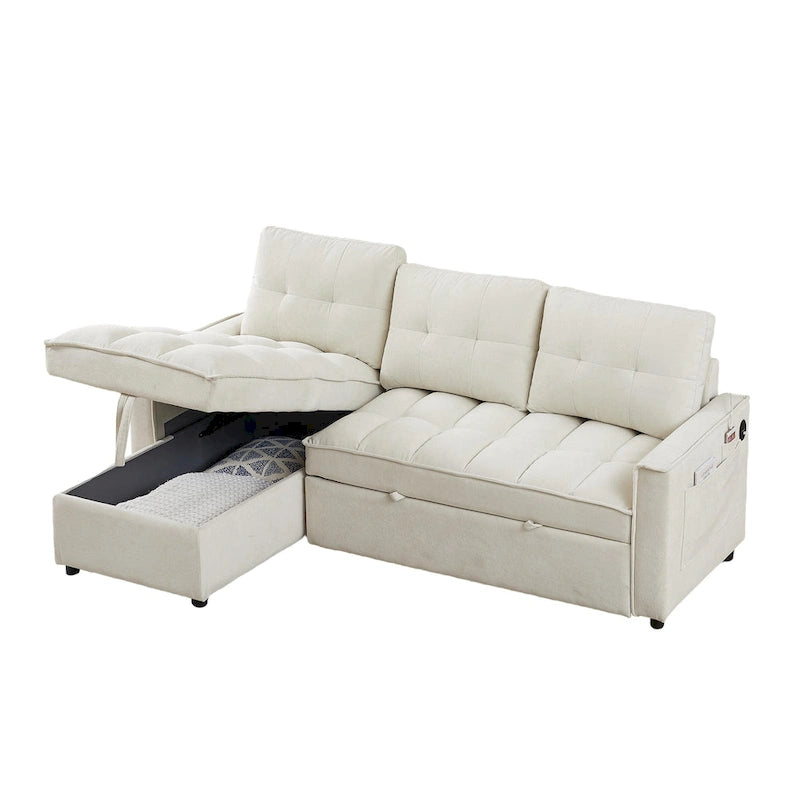 L-Shaped Sectional Sofa with Reclining Storage