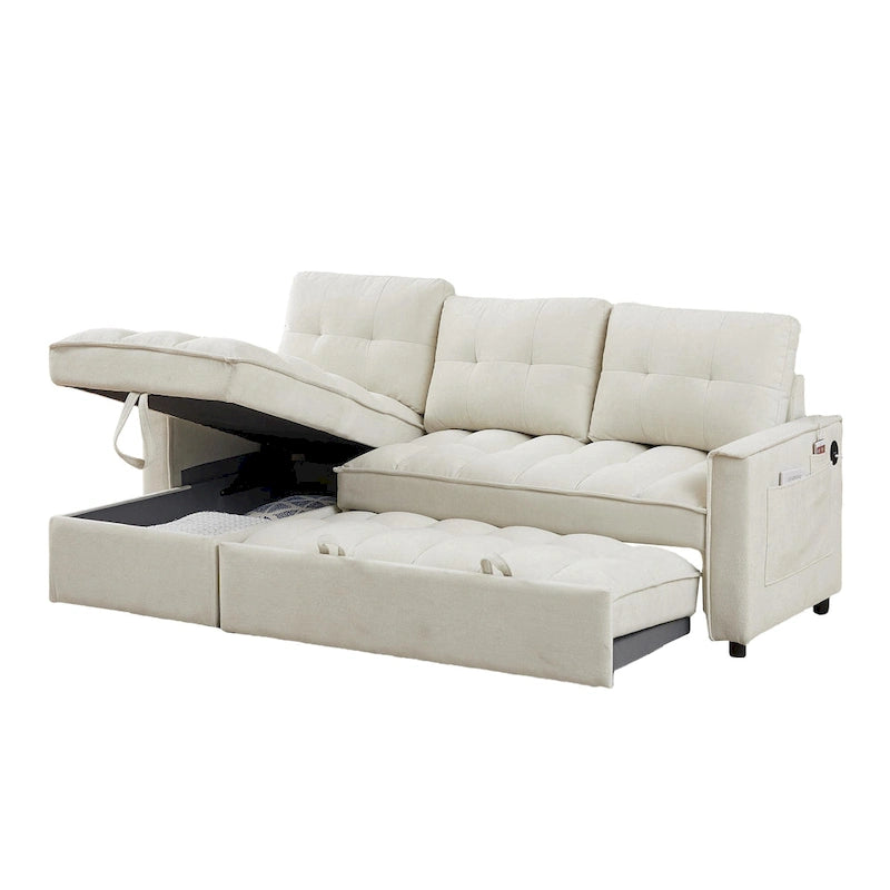 L-Shaped Sectional Sofa with Reclining Storage