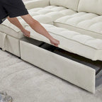 L-Shaped Sectional Sofa with Reclining Storage