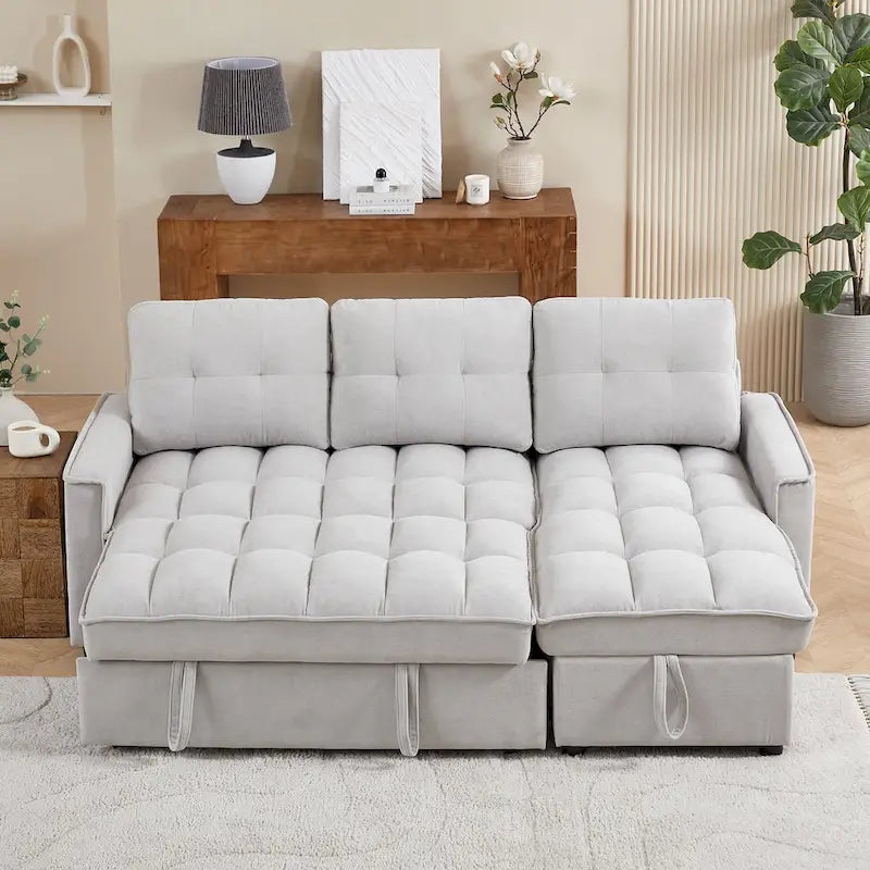 L-Shaped Sectional Sofa with Reclining Storage