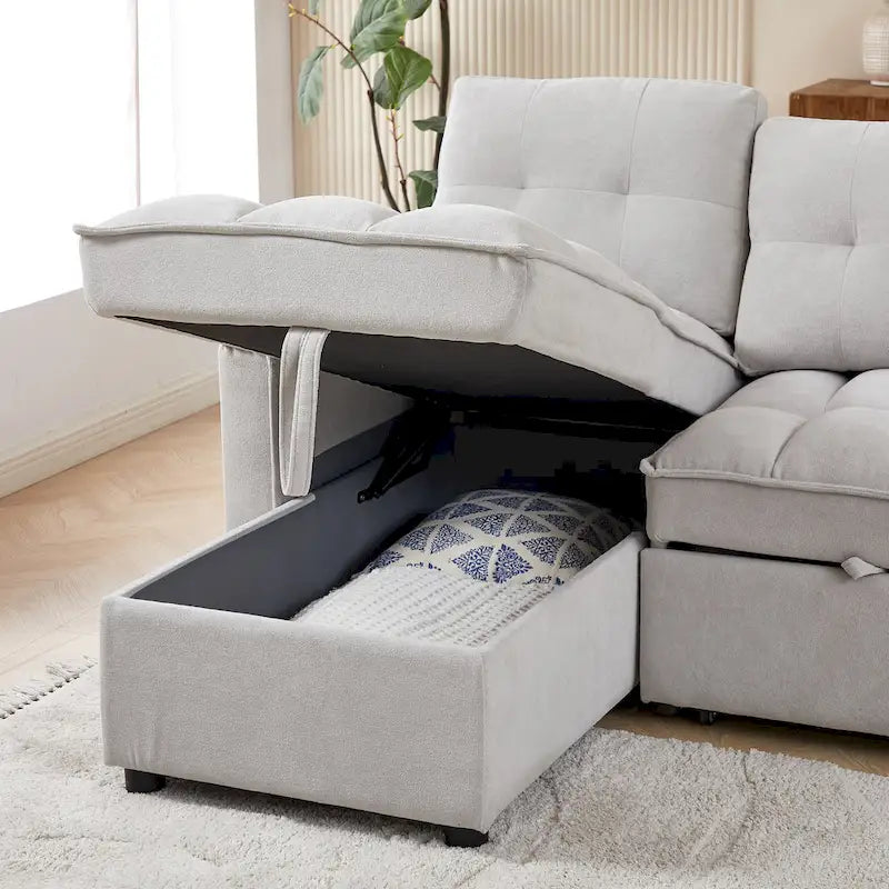 L-Shaped Sectional Sofa with Reclining Storage