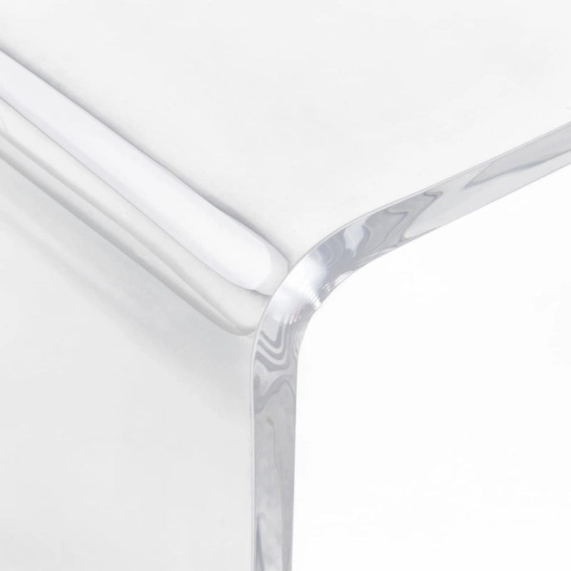 32 Long Rectangle All Acrylic 15mm Thick Waterfall Coffee Table, Clear