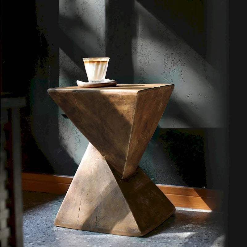 Table d'appoint de jardin/terrasse en béton léger moderne - 12x12x18