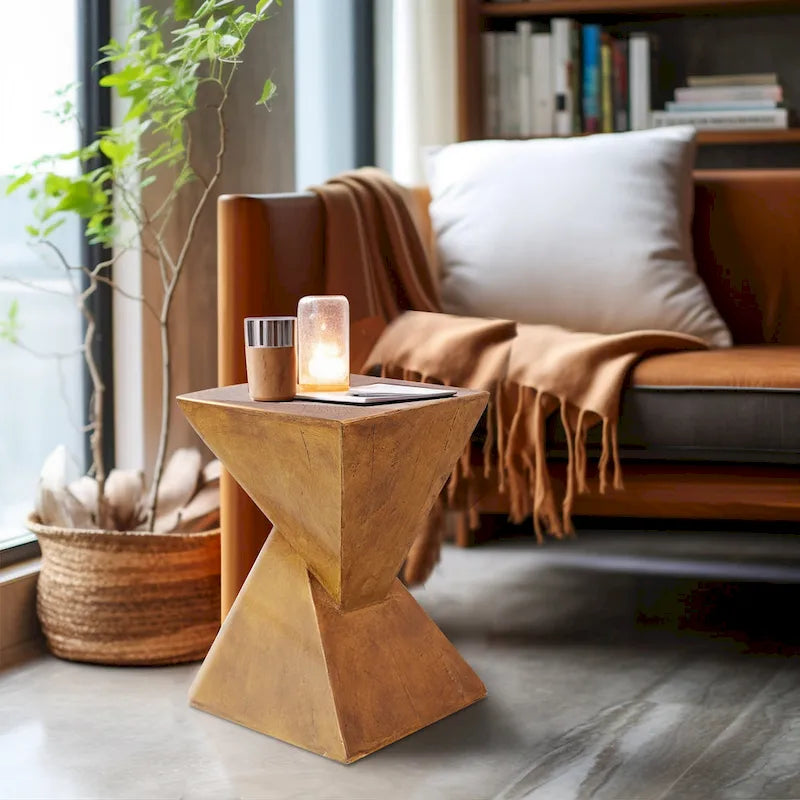 Table d'appoint de jardin/terrasse en béton léger moderne - 12x12x18