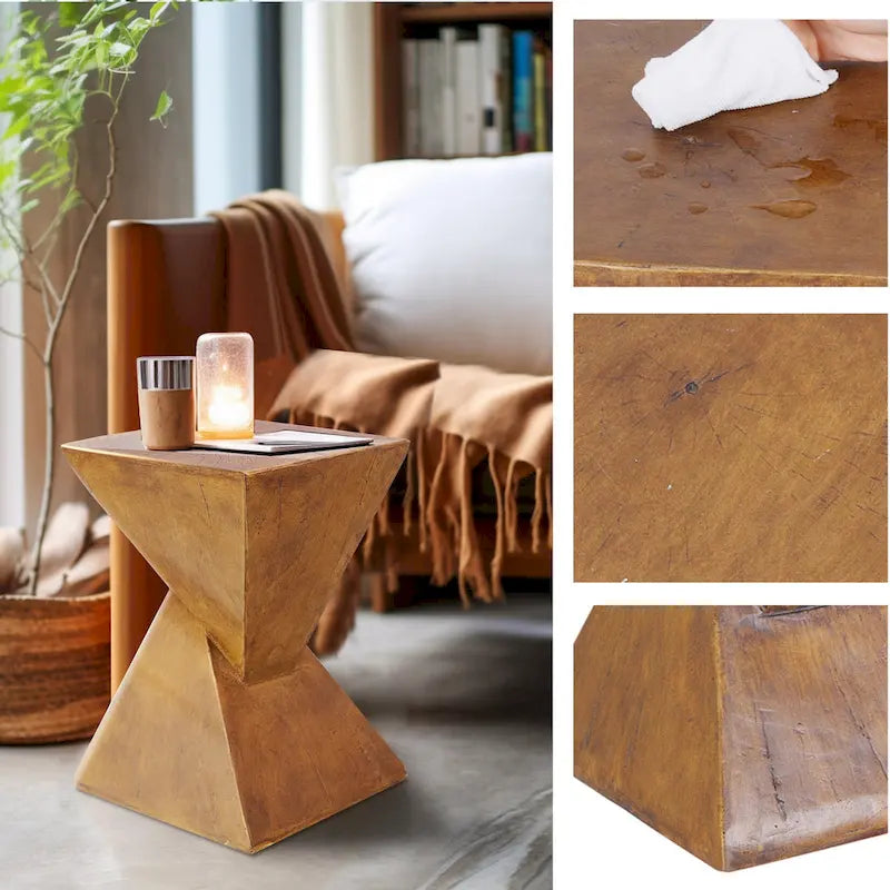 Table d'appoint de jardin/terrasse en béton léger moderne - 12x12x18