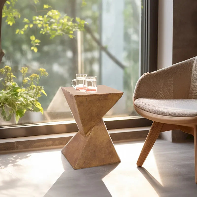 Table d'appoint de jardin/terrasse en béton léger moderne - 12x12x18