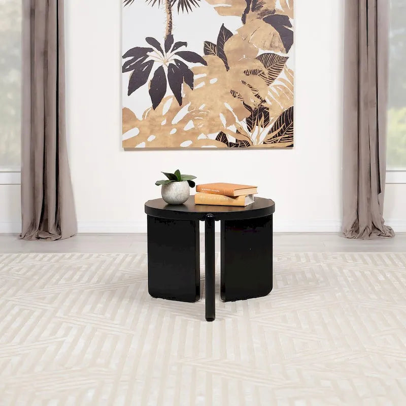 Harrison Black Round End Table