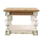 Table basse rectangulaire en bois, Table basse de style campagnard français