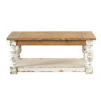 Table basse rectangulaire en bois, Table basse de style campagnard français