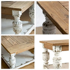 Table basse rectangulaire en bois, Table basse de style campagnard français