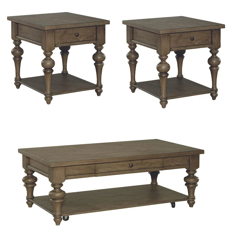 Ensemble de table basse 3 pièces Americana Farmhouse Dusty Taupe