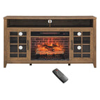 Meuble TV avec cheminée électrique inserts chauffants - 55 pouces