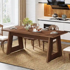 Table à manger rectangulaire de 63 pouces, table de cuisine pour salle à manger - Marron