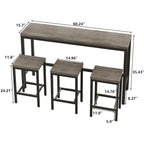 Ensemble table à manger et 3 tabourets de bar au design moderne