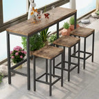 Ensemble table à manger et 3 tabourets de bar au design moderne