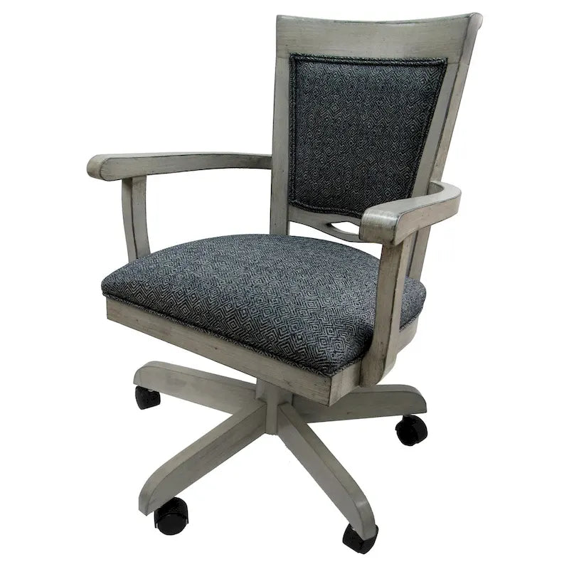 Chaise de salle à manger pivotante en bois à roulettes - 400 sur roulettes - Rembourrage personnalisé - Siège de 18 pouces