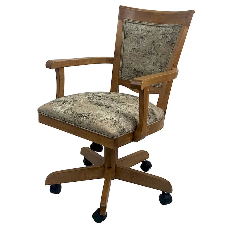 Chaise de salle à manger pivotante en bois à roulettes - 400 sur roulettes - Rembourrage personnalisé - Siège de 18 pouces