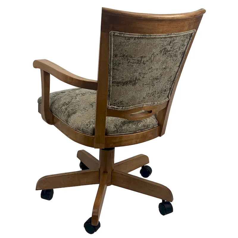 Chaise de salle à manger pivotante en bois à roulettes - 400 sur roulettes - Rembourrage personnalisé - Siège de 18 pouces