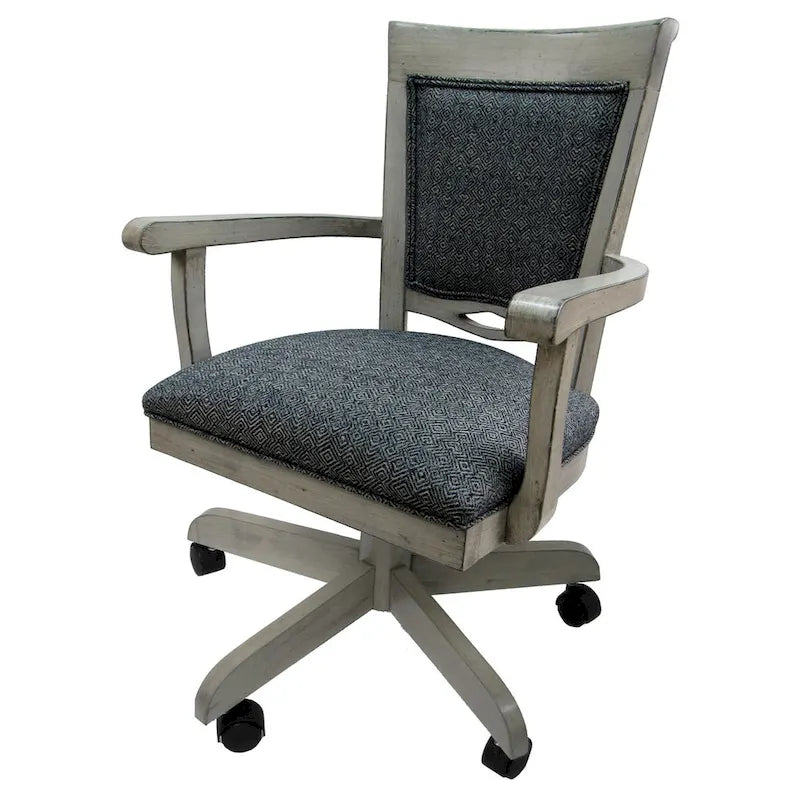 Chaise de salle à manger pivotante en bois à roulettes - 400 sur roulettes - Rembourrage personnalisé - Siège de 18 pouces