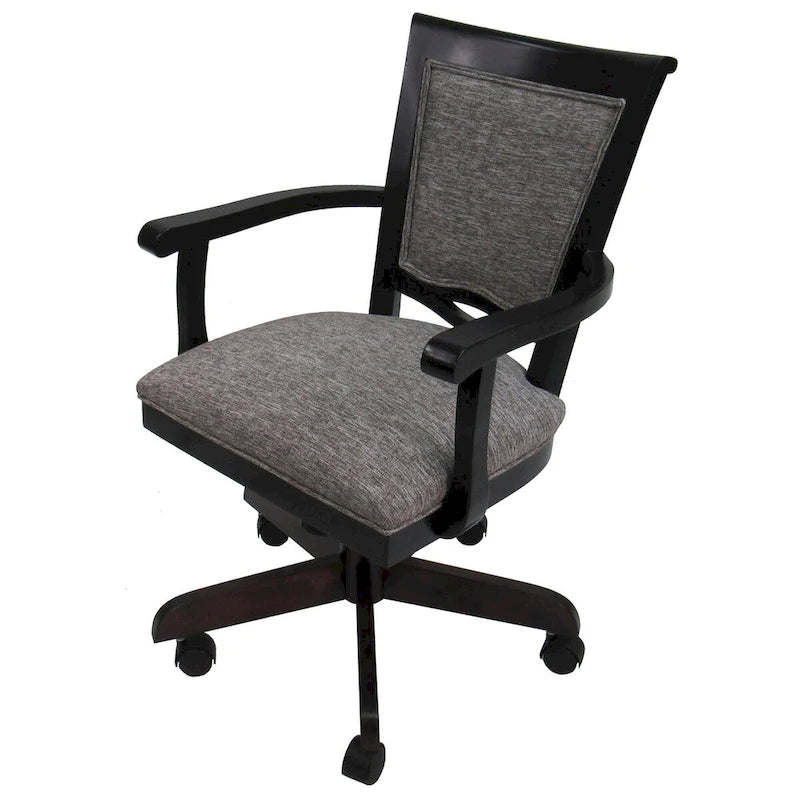 Chaise de salle à manger pivotante en bois à roulettes - 400 sur roulettes - Rembourrage personnalisé - Siège de 18 pouces