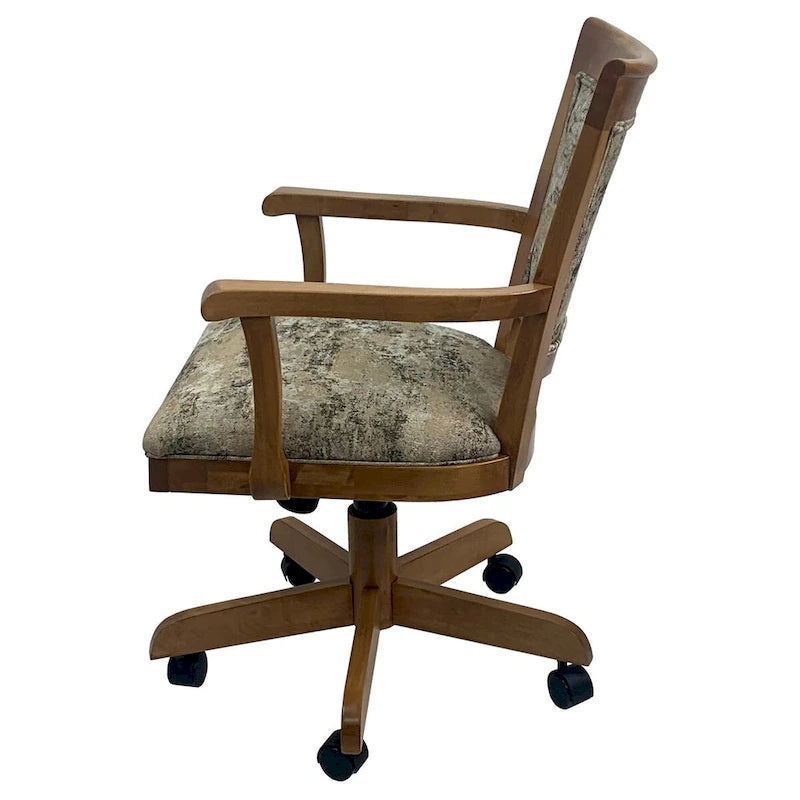 Chaise de salle à manger pivotante en bois à roulettes - 400 sur roulettes - Rembourrage personnalisé - Siège de 18 pouces