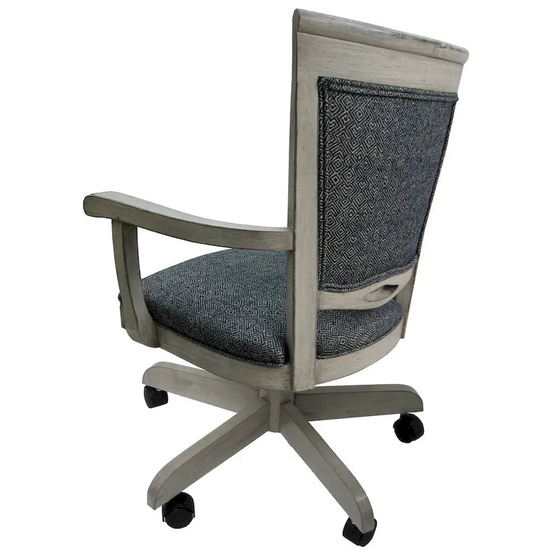 Chaise de salle à manger pivotante en bois à roulettes - 400 sur roulettes - Rembourrage personnalisé - Siège de 18 pouces