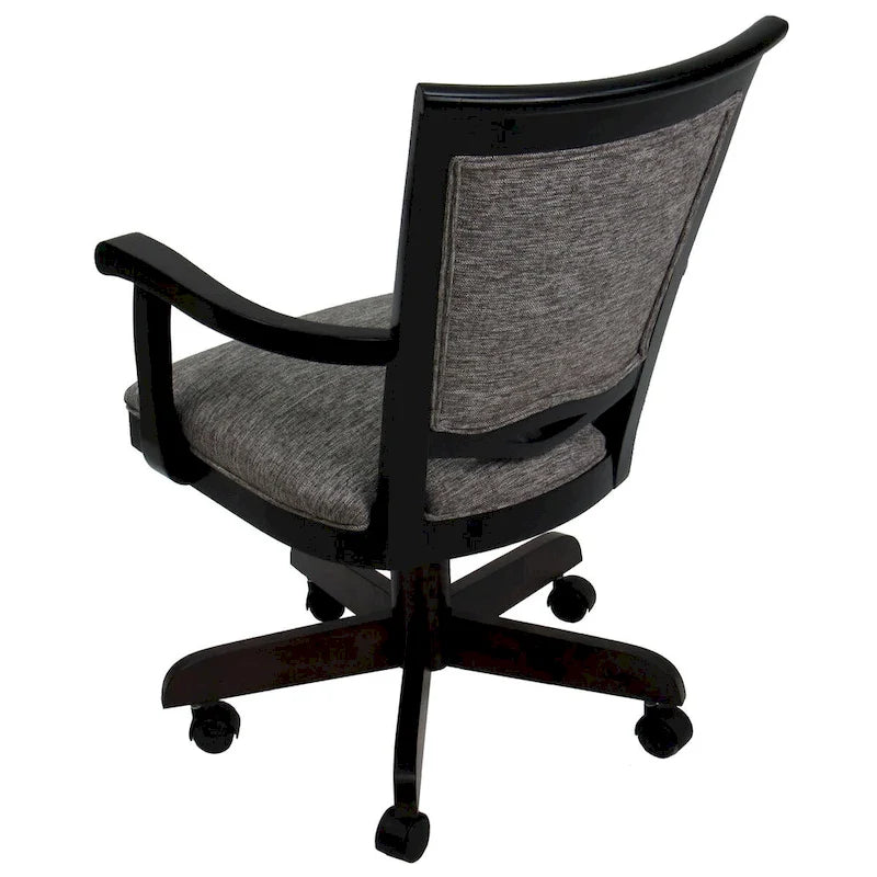 Chaise de salle à manger pivotante en bois à roulettes - 400 sur roulettes - Rembourrage personnalisé - Siège de 18 pouces