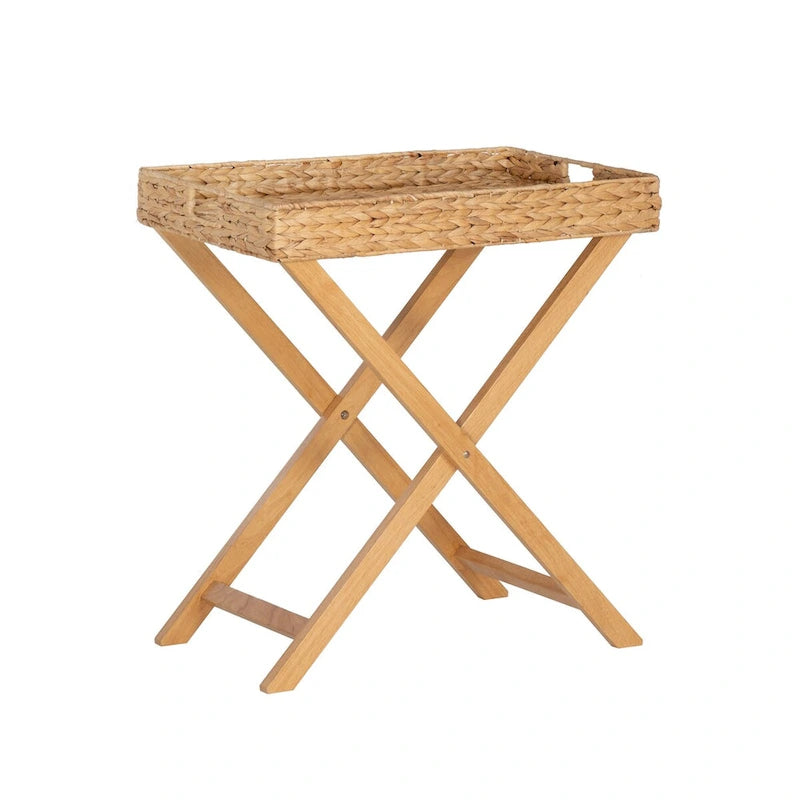 Table de service pliable Christiansen Natural Hyacinth avec plateau amovible