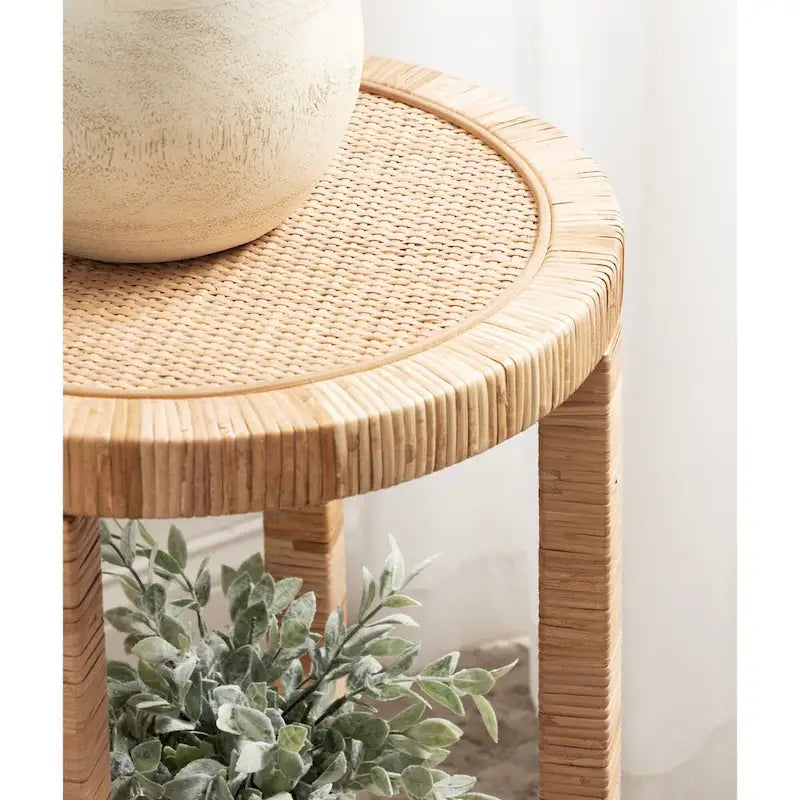Table d'appoint en rotin Kate et Laurel Rafina - 16x16x24