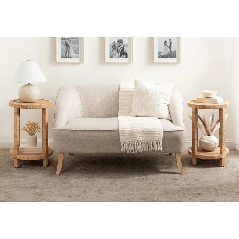 Table d'appoint en rotin Kate et Laurel Rafina - 16x16x24