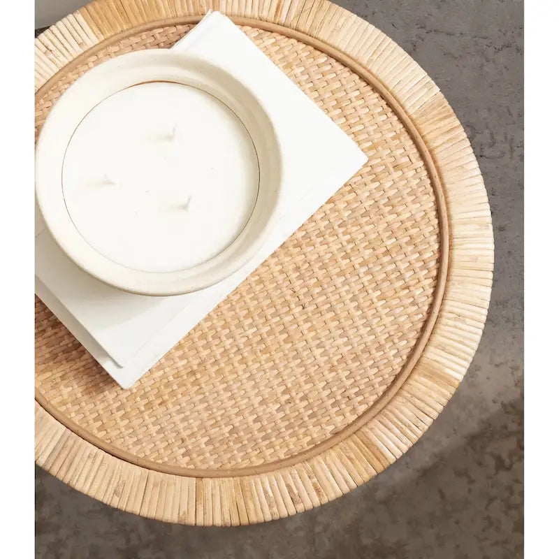 Table d'appoint en rotin Kate et Laurel Rafina - 16x16x24