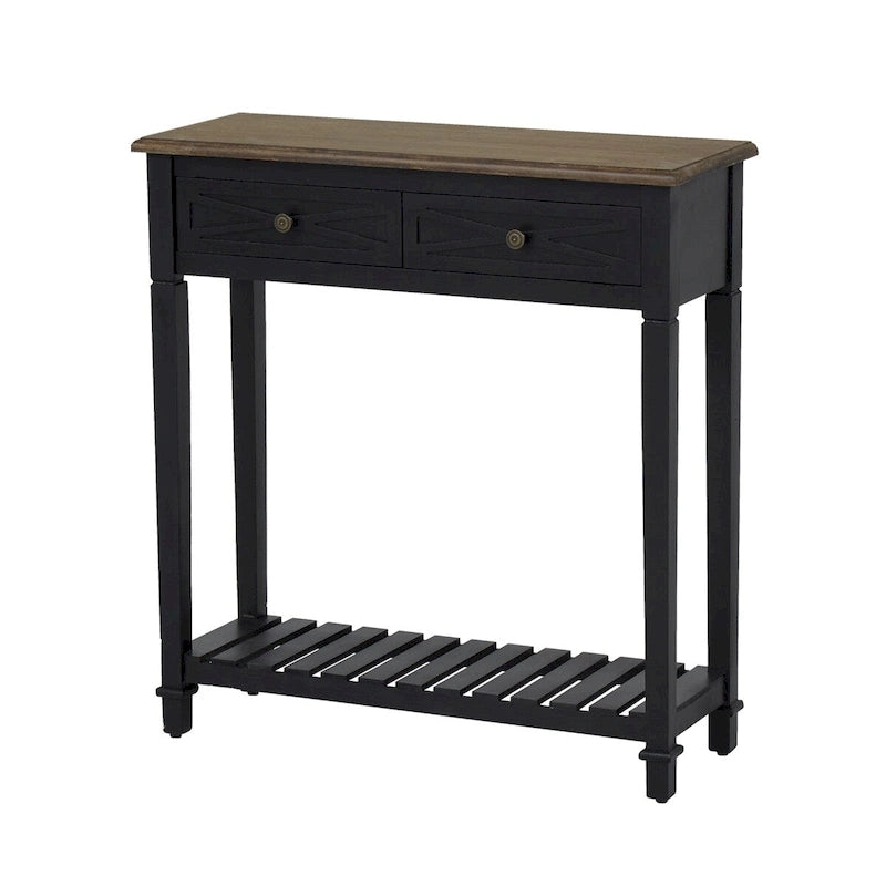 Table console Kinbor avec 2 tiroirs, table de canapé avec étagère de rangement pour entrée, meubles de couloir