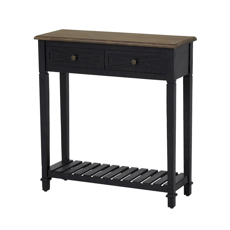 Table console Kinbor avec 2 tiroirs, table de canapé avec étagère de rangement pour entrée, meubles de couloir