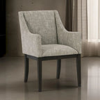 Sonn 24 Inch Dining Armchair, Set of 2, Padded Beige Upholstery, Brown Legs